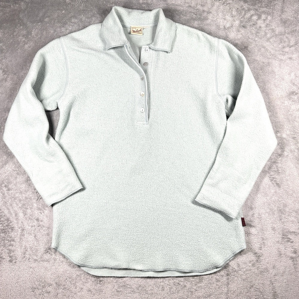 Woolrich Women's L Seafoam Green Snap Neck Fleece Pullover